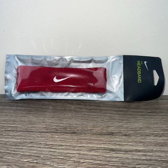 Red Nike Swoosh Headband Gym Tennis Training Sweatband Sports Running Sweatband - Picture 4 of 4